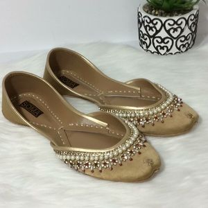 Soma Handmade Ruby Pearl Embellished Ballet Flat 9